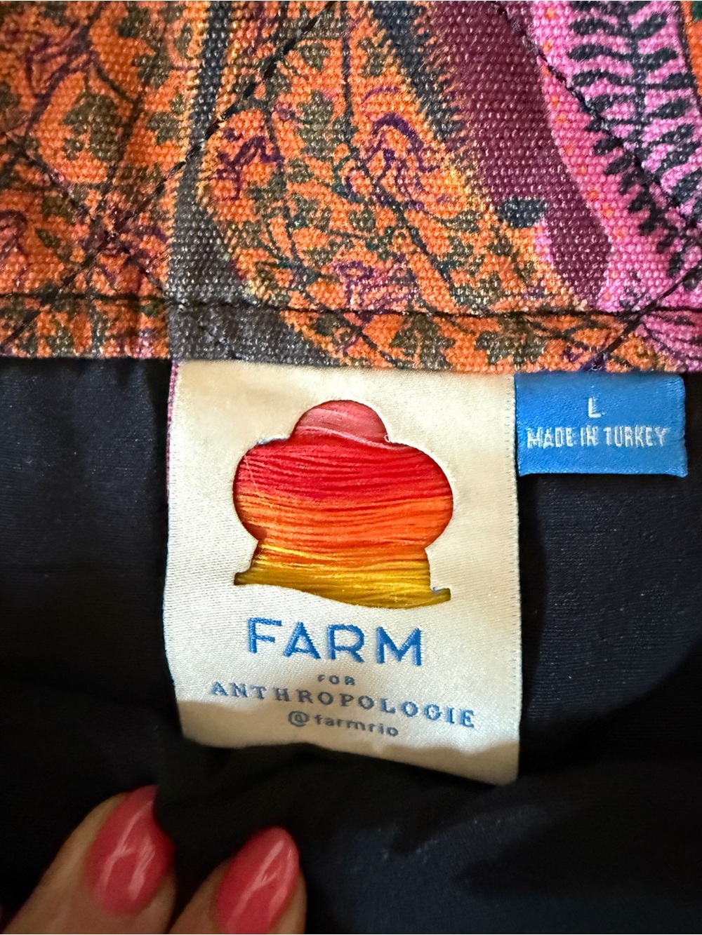 FARM RIO x Anthropologie Quilted Mini Skirt — Jungle Maximalist Fantasy | Size L - Picture 10 of 11